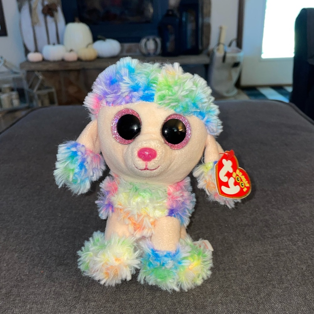 🌈Rainbow Poodle Beanie Boo🌈